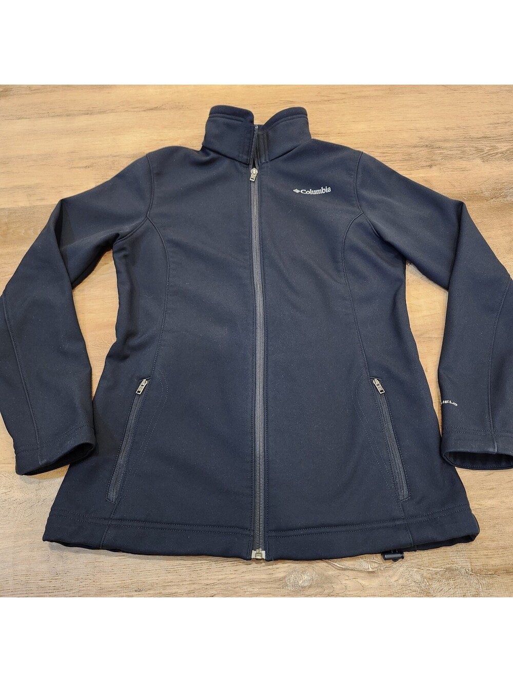 Columbia Womens Kruser Ridge Softshell Full Zip Jacket Sz Small Blue Omni-shield